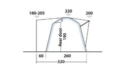 Outwell Milestone Shade Air Drive Away Awning -Famous Camping Store 111093 milestone shade air drawing elevation 4