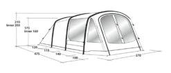 Outwell Rosedale 4PA Air Tent -Famous Camping Store 111178 rosedale 4pa drawing perspective2
