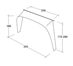 Outwell Lounge Vehicle Connector L -Famous Camping Store 111356 lounge vehicle connector l drawing perspective2