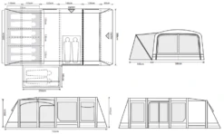 Outdoor Revolution Airedale 6.0SE Air Tent -Famous Camping Store airedale 6se floorplan