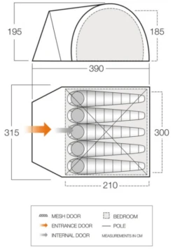 Vango Carron 500 Tent -Famous Camping Store carron 500 dimensions image