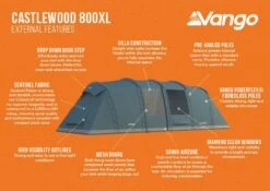 Vango Castlewood 800XL Tent Package -Famous Camping Store castlewood 800xl infographic