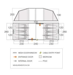 Vango Castlewood 800XL Tent Package -Famous Camping Store floorplan castlewood 800xl
