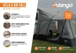 Vango Kela V Tall AirAway Drive Away Awning -Famous Camping Store kela v air tall2