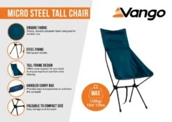 Vango Micro Steel Tall Chair -Famous Camping Store micro steel tall infographic low res