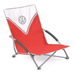 Volkswagen Red Campervan Folding Low Camping Chair -Famous Camping Store ol0192 vw low folding chair red 2 88a838