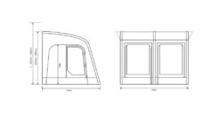 Outdoor Revolution Sportlite Caravan/Motorhome Air 320L Awning -Famous Camping Store orca1001 floorplan