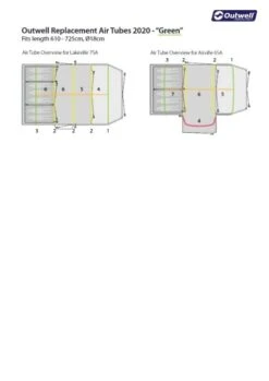 Outwell Air Repair Tube Green 610cm - 725cm 13 Outwell Air Repair Tube Green 610cm - 725cm -Famous Camping Store outwell tube kit green