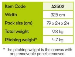 Quest Falcon 325 Poled Porch Caravan Awning -Famous Camping Store quest falcon 325 poled porch caravan awning details