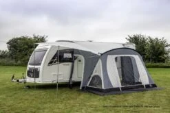 Sunncamp Swift Deluxe 325 SC Caravan Awning -Famous Camping Store swift deluxe 325 sc with side sun canopy 1