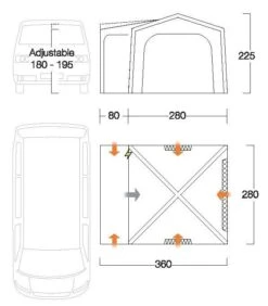 Vango Agora VW Air Drive Away Awning -Famous Camping Store vango 2021 awnings floorplan agora vwmain